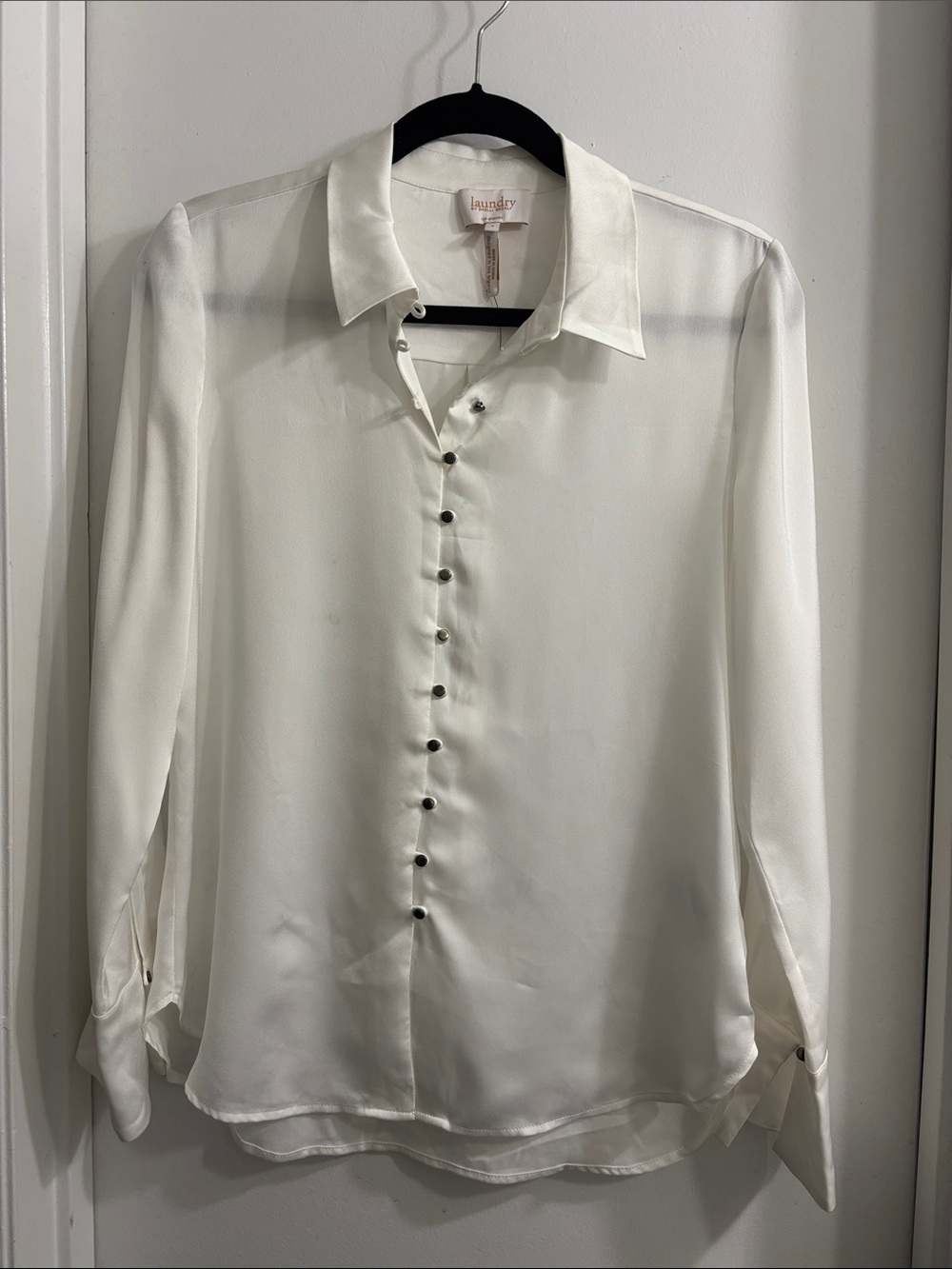 Laundry By Shelli Segal Ivory Button-Front Dress Shirt